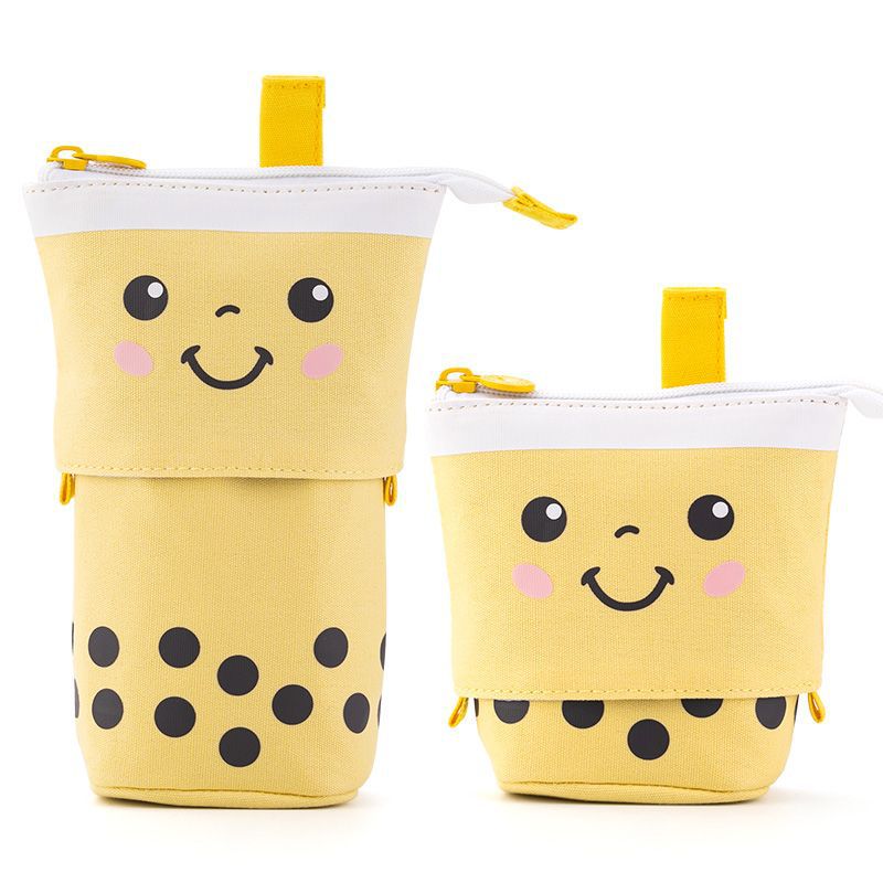 Milk Tea Drop Down Canvas Pencil Case