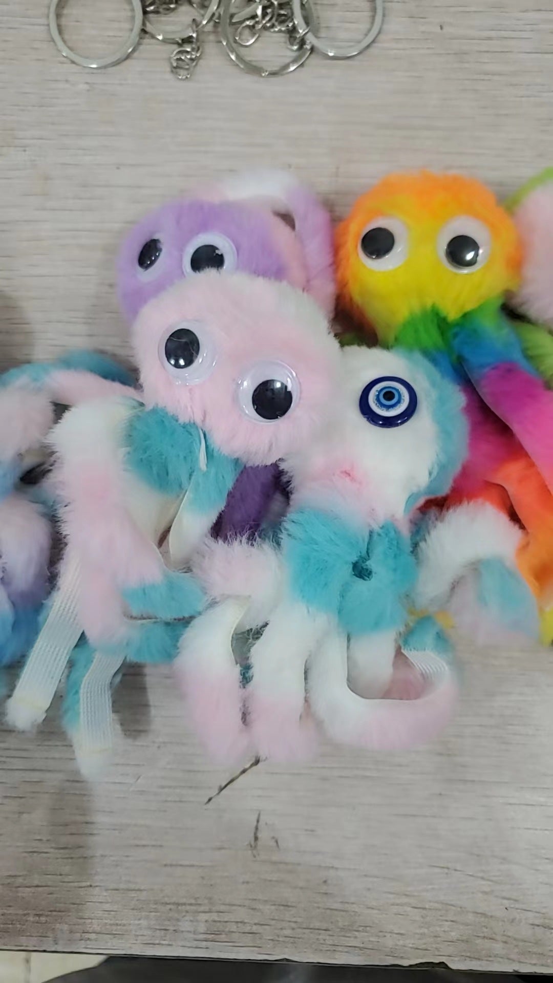 Plush Colorful Octopus Keychain