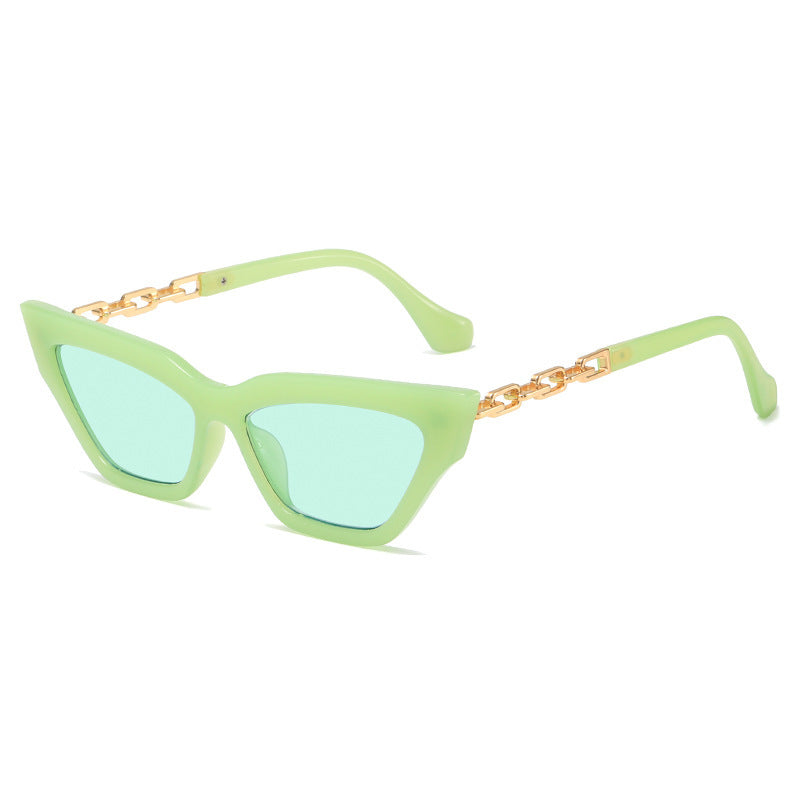 Fashion Universal Sunglasses Personality Versatile Street Shooting Female Small Face Temperament Chain Foot Sunglasses Wholesale