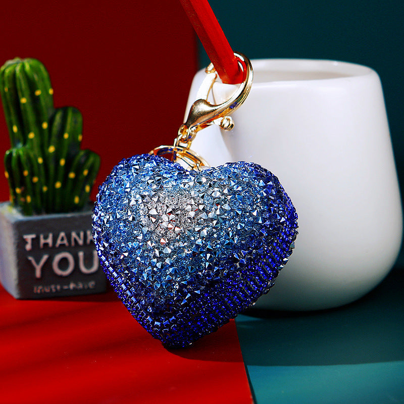 Diamond Luminous Love Car Metal Key Chain Metal