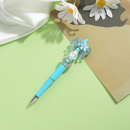 Beaded Pens Colorful Handmade Beaded Twisting Flower Butterfly