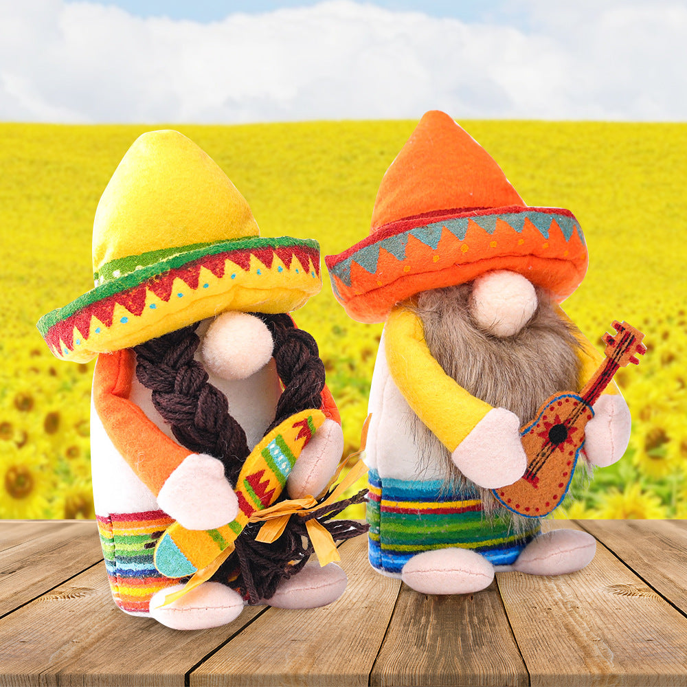 Carnival Mexican Sombrero Faceless Doll Doll