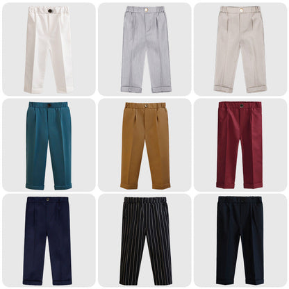 Wholesale of Spring and Autumn Children's Polyester Casual Striped Suit Pants