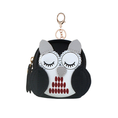Cute Key Bag Owl Coin Purse Mini School Bag Car Keychain Wallet