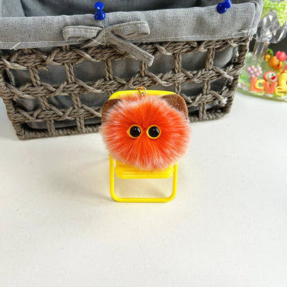 Blush Cat Ball Plush Doll Keychain
