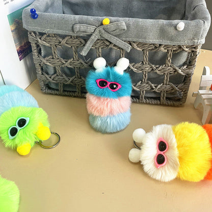 New Cute Caterpillar Plush Keychain