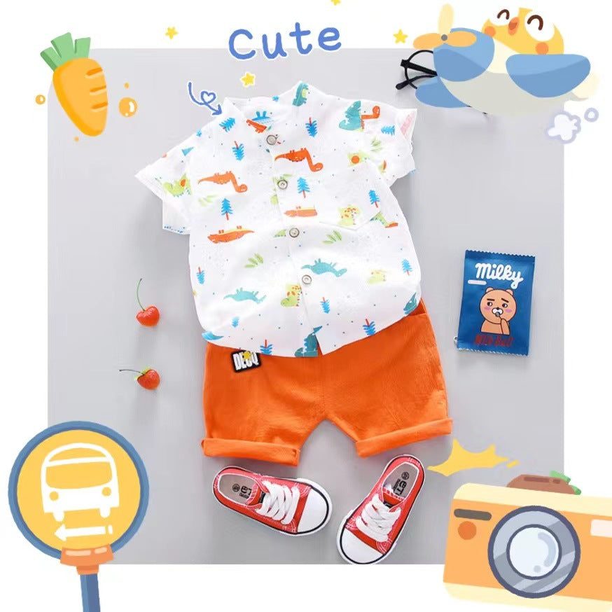 Cotton Cartoon Triceratops Series Infant Set