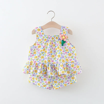 Full Body Colored Flowers Sling Baby Clothes