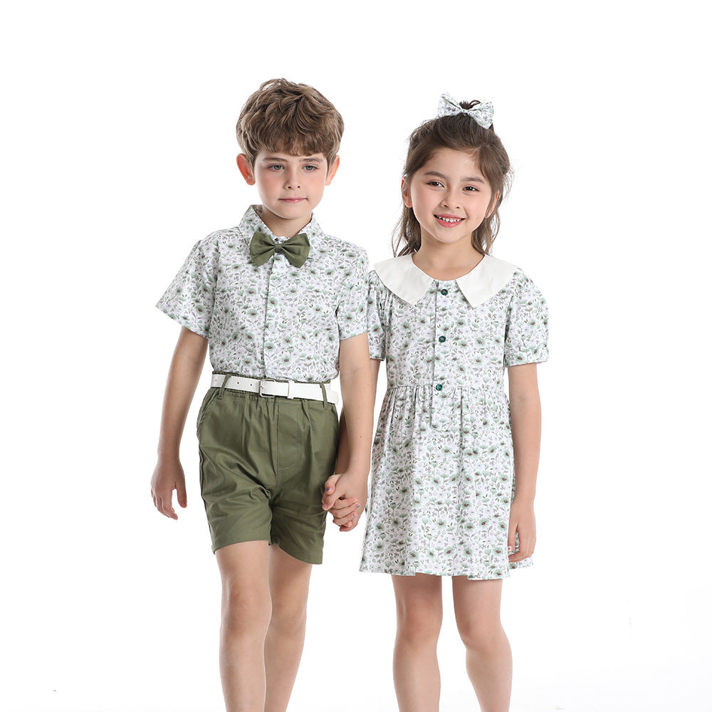 Children's Cotton Short Sleeved Shirt Sets