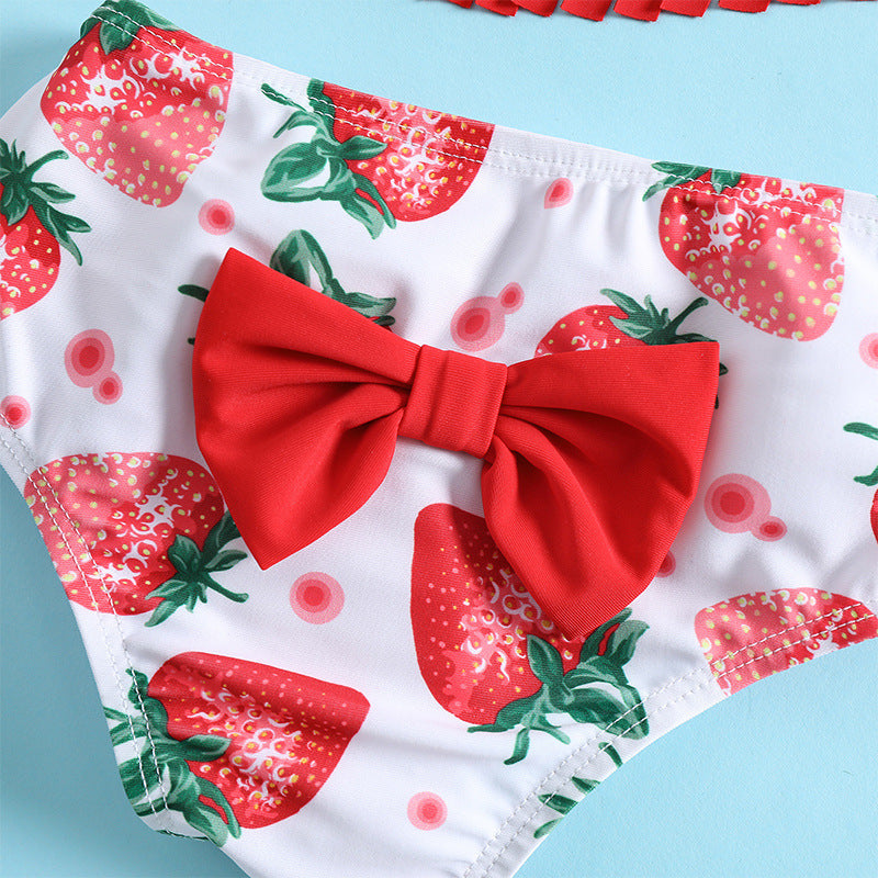 Children's Summer Fruit Swimwear + Bandana Split Swimwear