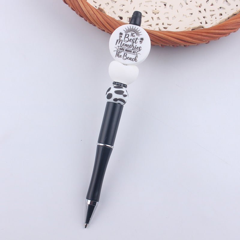 Beaded Pens Black Silicone Beaded Pen