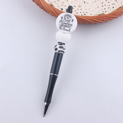 Beaded Pens Black Silicone Beaded Pen