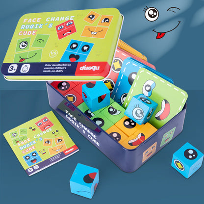 Face Changing Rubik's Cube Expression Building Blocks