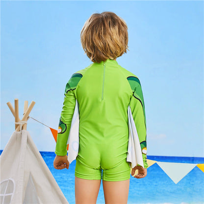 Siamese Hooded Boys Swim Trunks Big Kids Student Swimwear