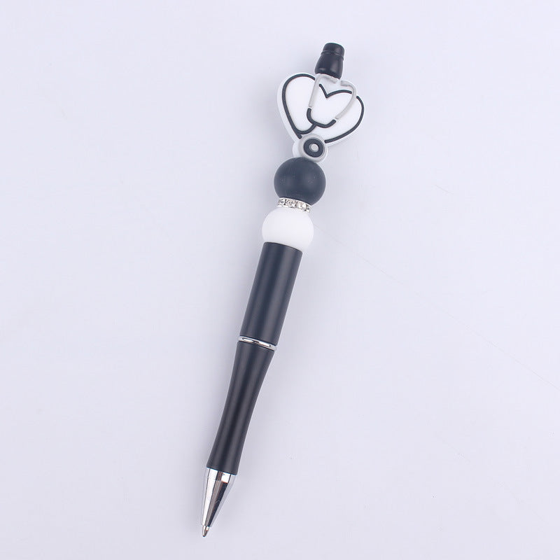 Handmade Bead Pen Stethoscope Love Silicone Ballpoint Pen