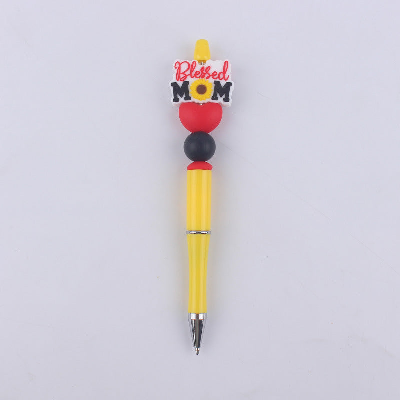 Beaded Pens Cartoon Pattern Silicone Bead Ballpoint Pen