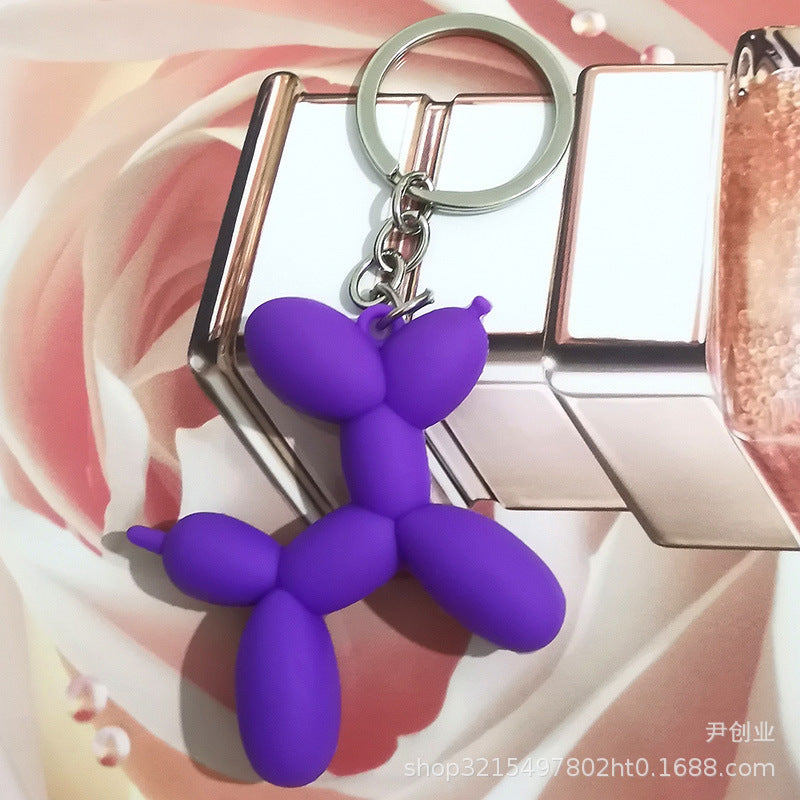 Cute Balloon Dog Keychain Cartoon Silicone Bag Ornaments