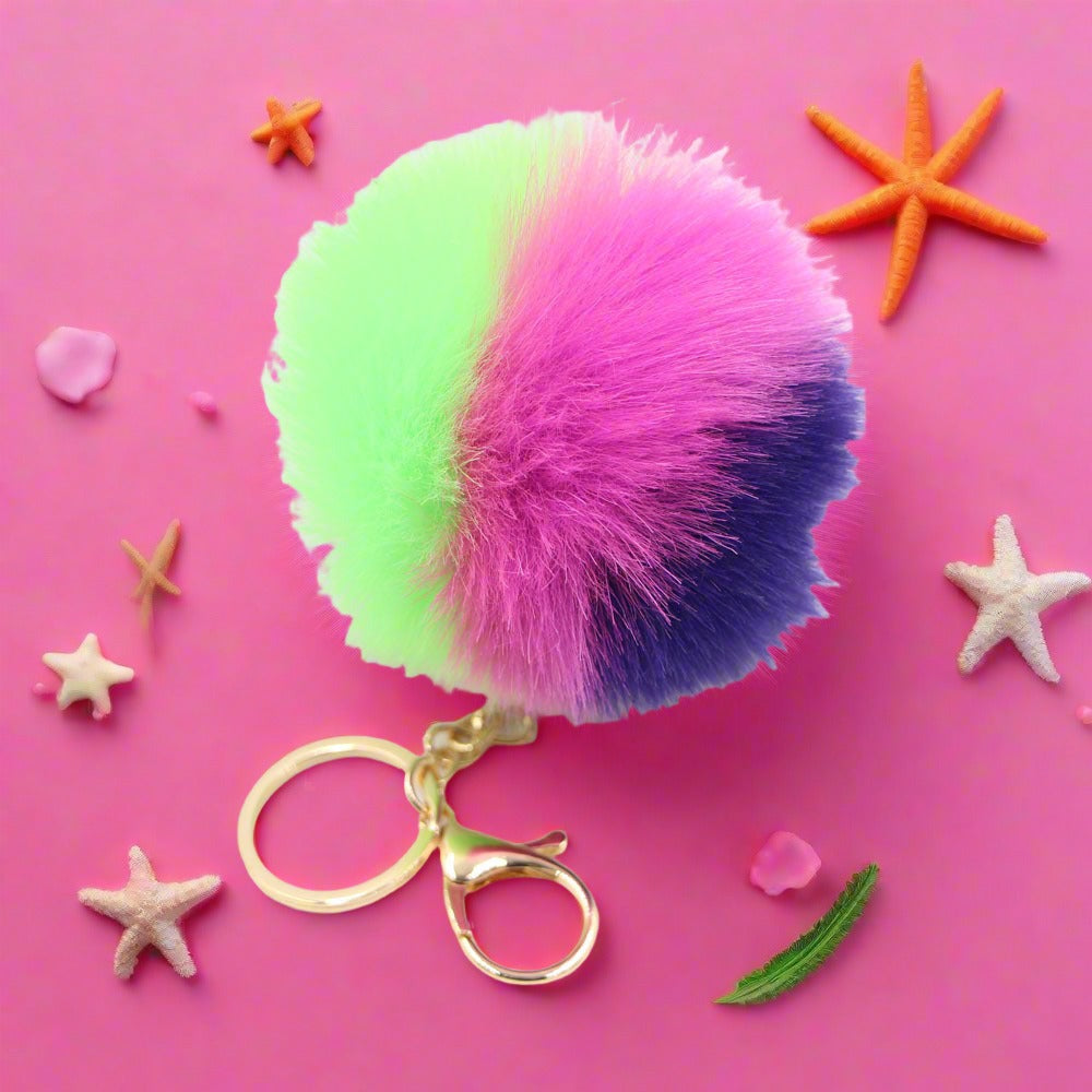 Color Block Imitation Rabbit Fur Colorful Plush Ball