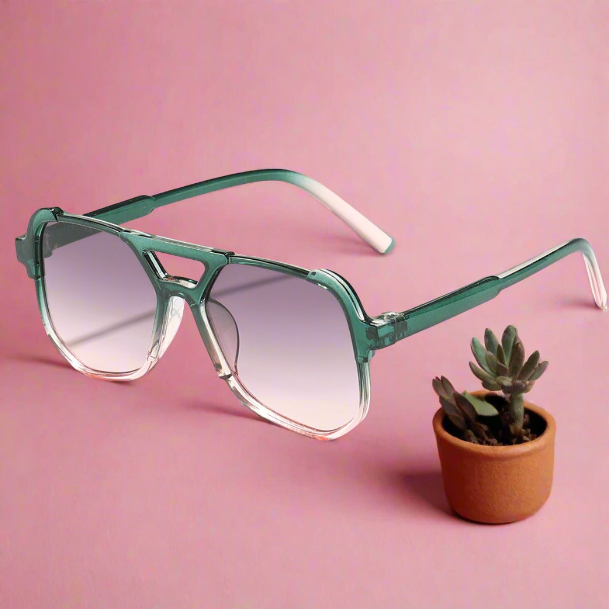 Wholesale Double Beam Square Frame PC Kids Sunglasses