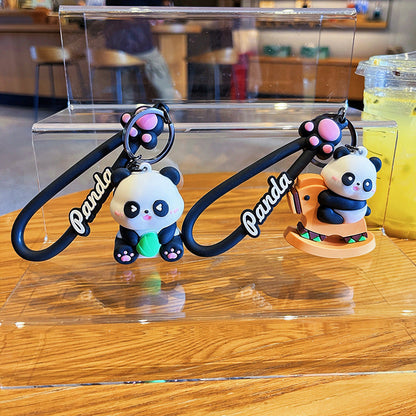 Cartoon Panda PVC Soft Keychain Creative Keychain