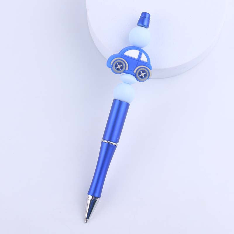 Cartoon Car Silicone Handmade Beaded Ballpoint Pen