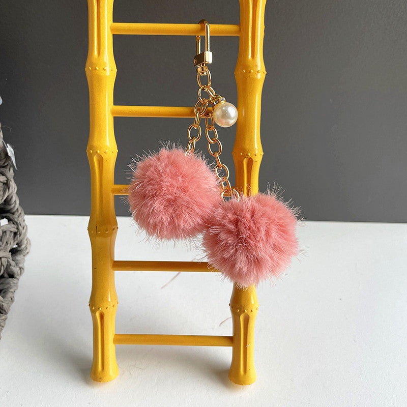 Cute Pearl Candy Plush Ball Bags, Keychain Pendants