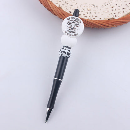 Beaded Pens Black Silicone Beaded Pen