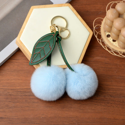 Small Cherry Plush Keychain