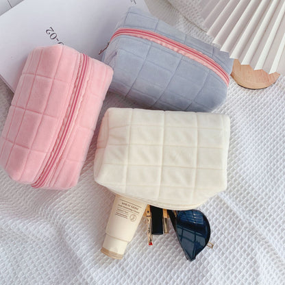 Short Velvet Canvas Pencil Case