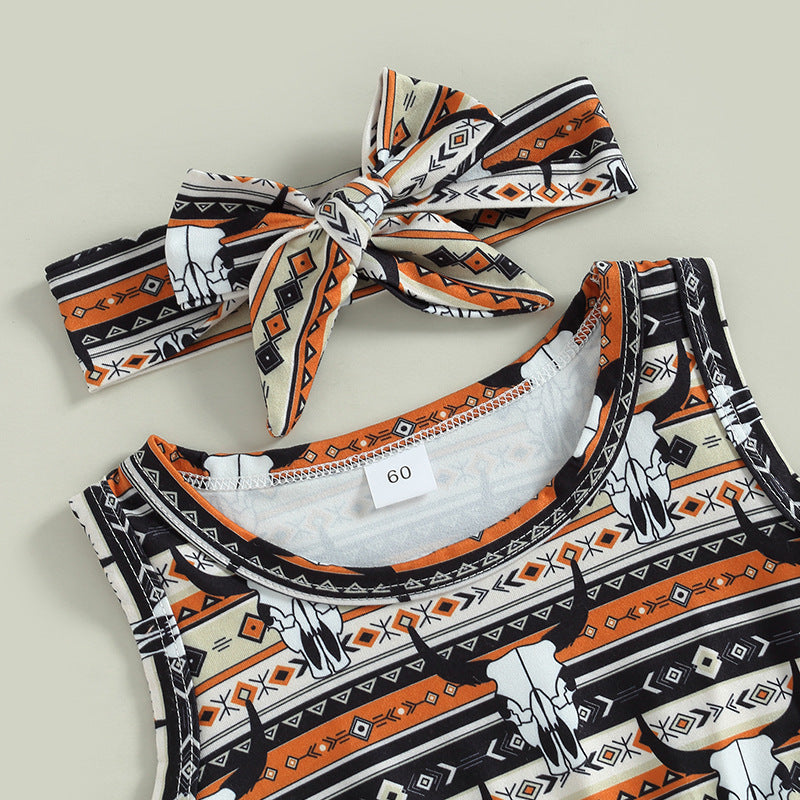Cotton Western Style Aztec Pattern Baby Onesies
