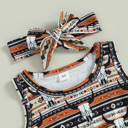 Cotton Western Style Aztec Pattern Baby Onesies