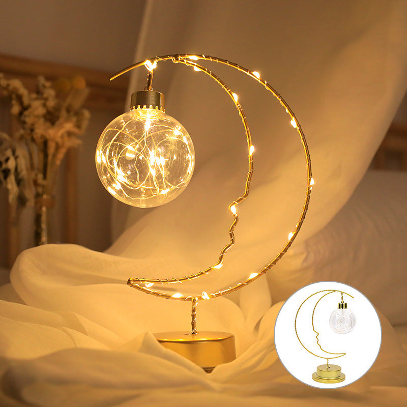 Christmas LED Moon Iron Decorative Lights