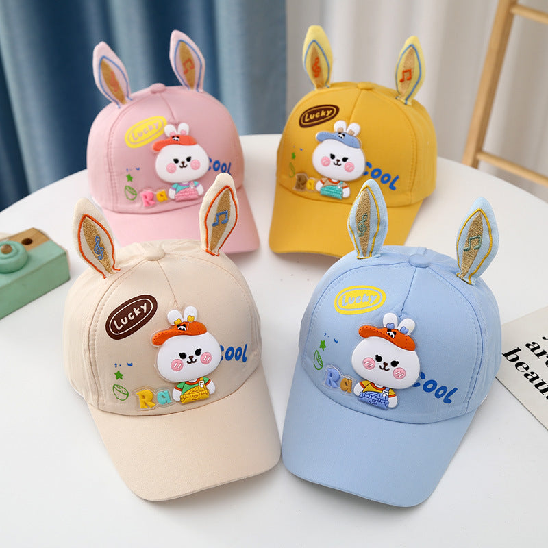 Cute White Bunny Baby Hat with Long Ears