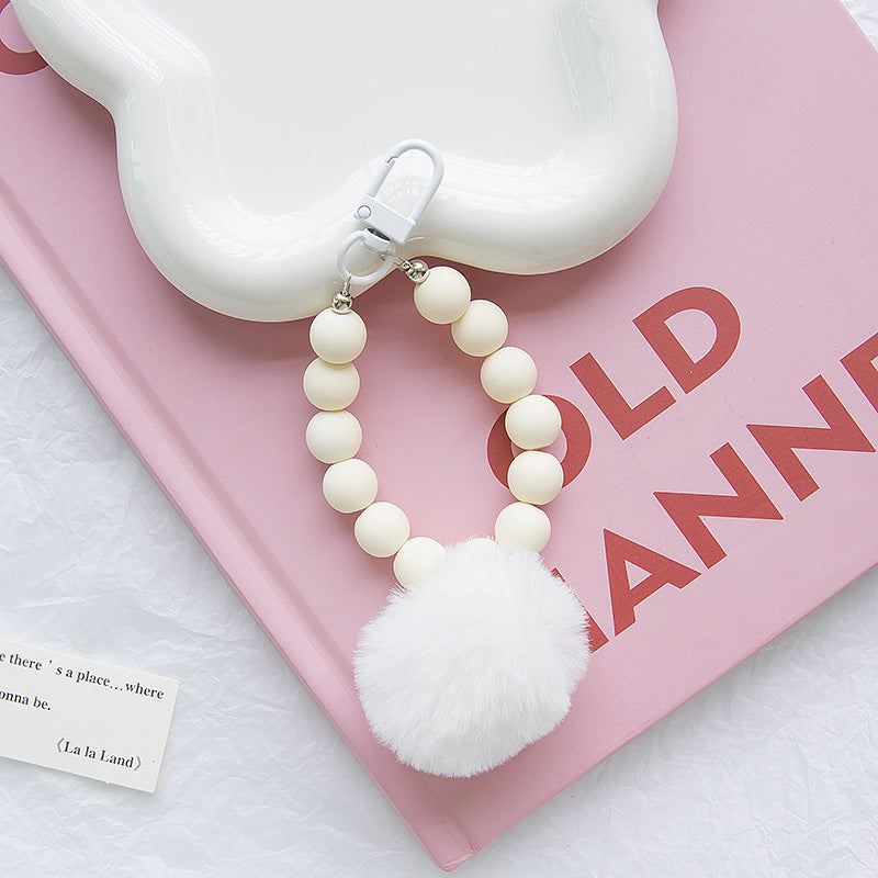 Hair Ball Acrylic Bead Keychain