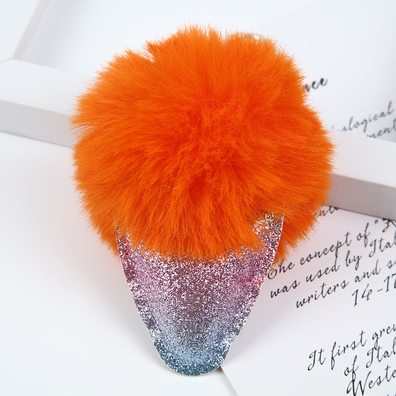 Hair Ball Ice Cream Cone Keychain
