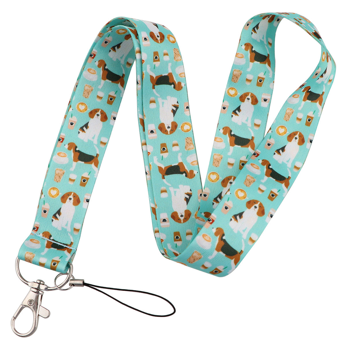 Puppy paw print card holder mobile phone lanyard keychain