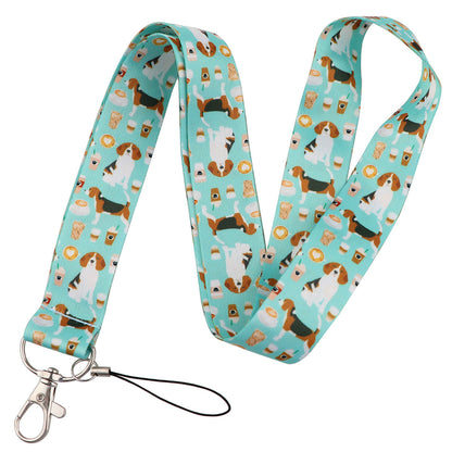 Puppy paw print card holder mobile phone lanyard keychain