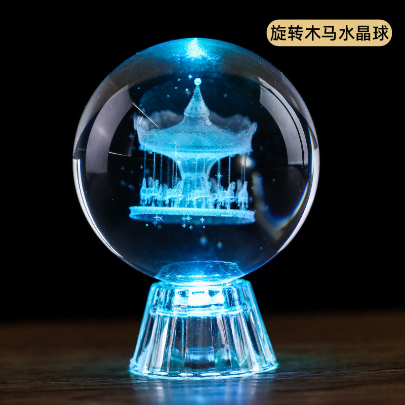 Interior Carved Crystal Glass Handicraft Ornaments