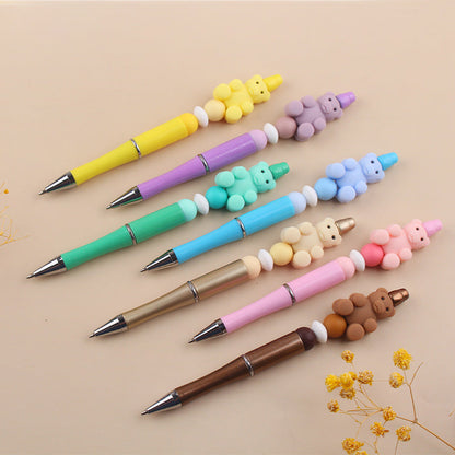 Beaded Pens DIY Handmade Bear Silicone Beads Colorful