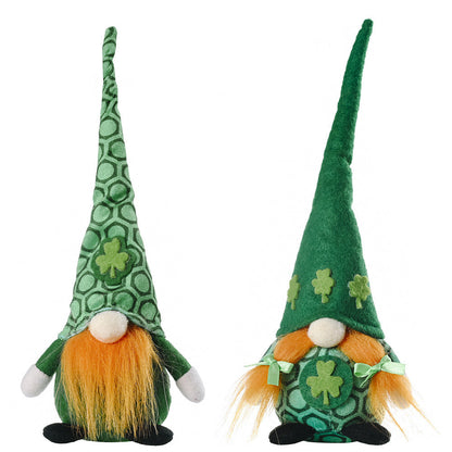 St. Patrick's Day Little Doll Standing Green Leaf