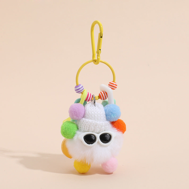 Colorful Cute Fur Ball Cartoons Metal Keychain