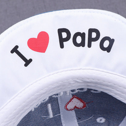 Cotton Printed Love Denim Children's Hats