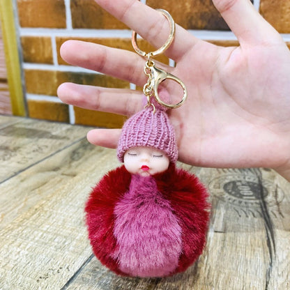 Cute Sleeping Doll Plush Doll Keychain
