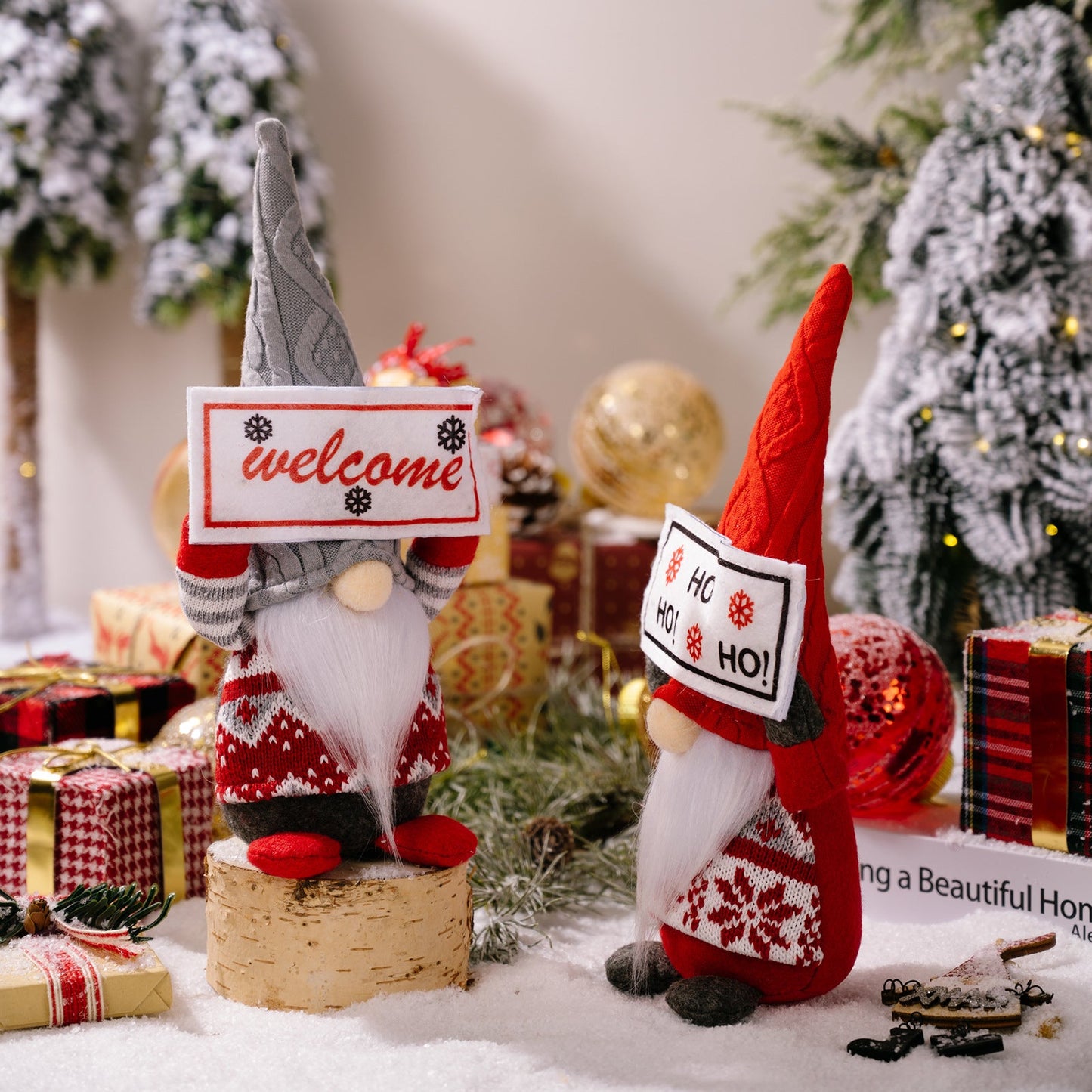 Christmas Lantern Sign Fabric Figurine Ornaments