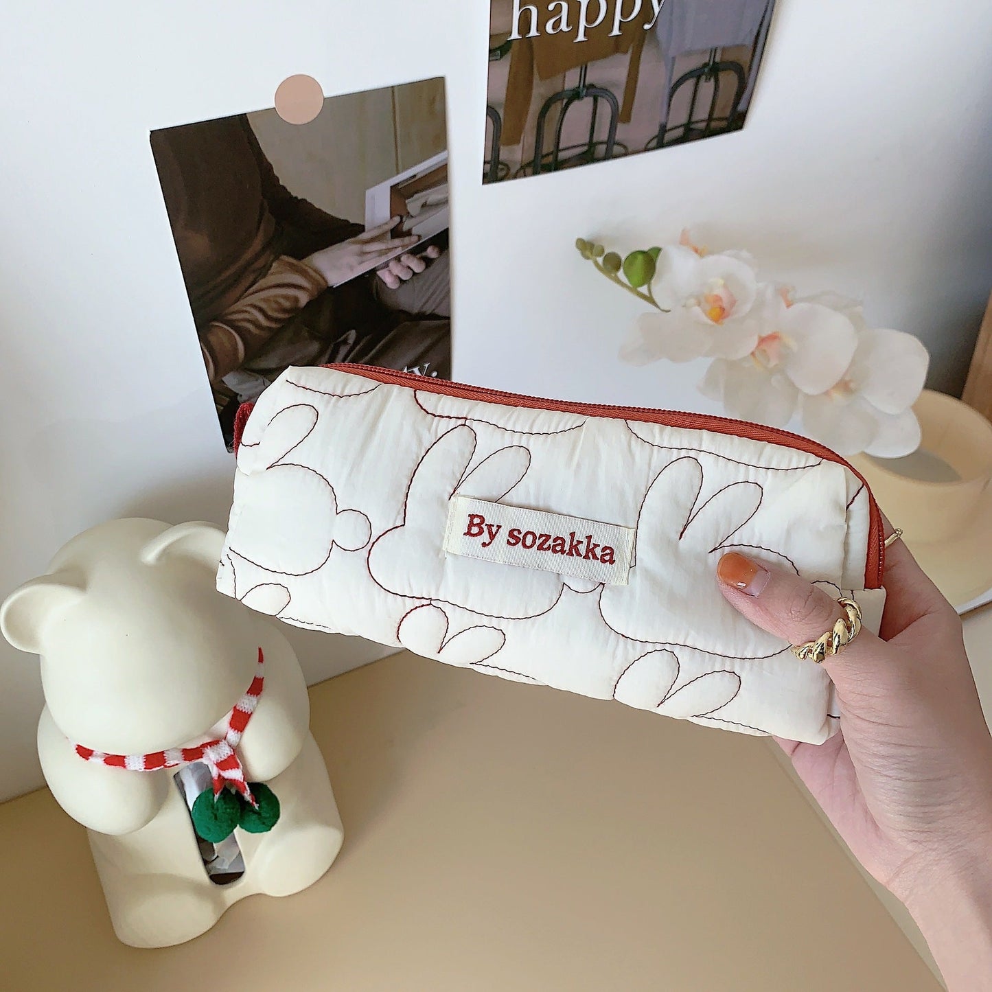 Rabbit Polyester Pen Bags