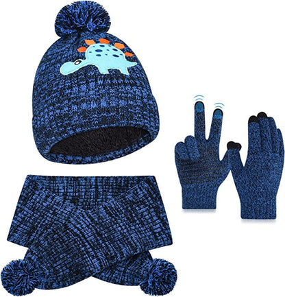 Wholesale Children's Winter Hat Knitted Woolen Scarf Gloves Set