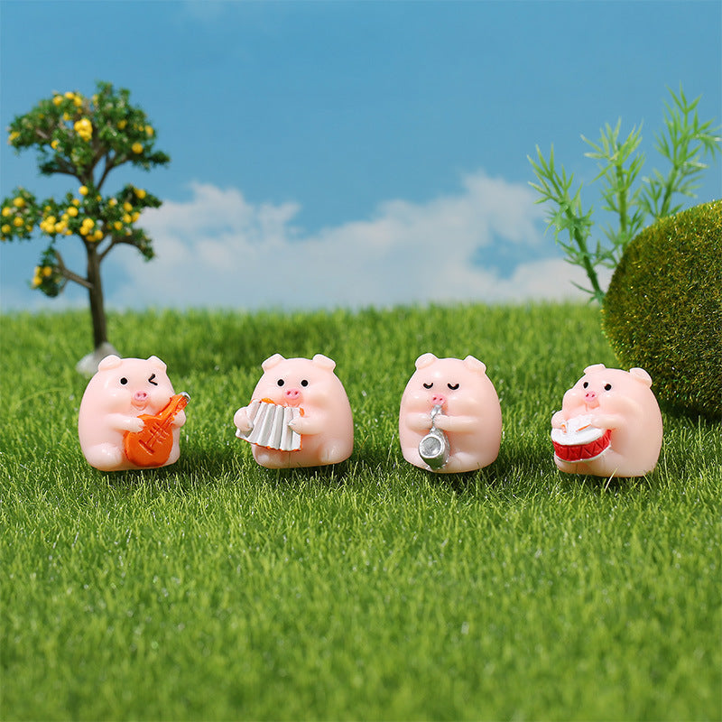 Cute Musical Instruments and Pig Resin Ornaments