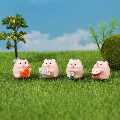 Cute Musical Instruments and Pig Resin Ornaments