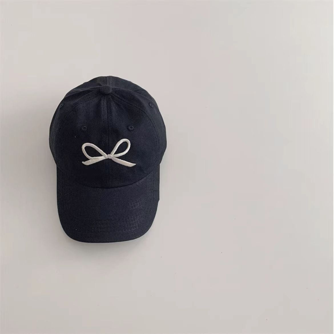 Girls Sweet Embroidered Bow Cap