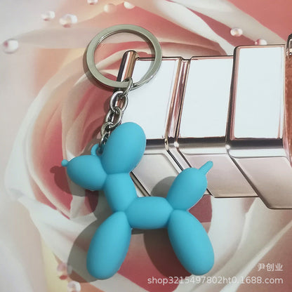 Cute Balloon Dog Keychain Cartoon Silicone Bag Ornaments
